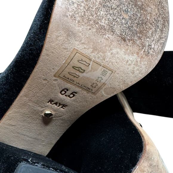 Raye Faris Velvet Black Booties Heeled Boots Women’s Size 6.5 - Picture 8 of 11